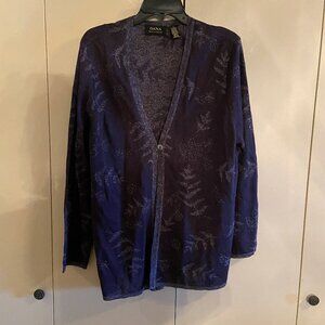 Dana Buchman 2 piece - Deep Purple Sweater Set -Cardigan and Tank Size 1X